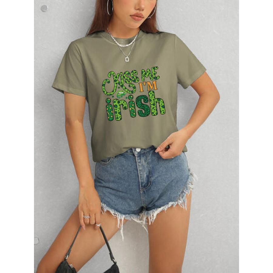 KISS ME I’M IRISH Round Neck T - Shirt Apparel and Accessories