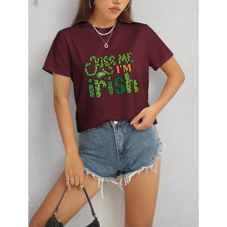 KISS ME I’M IRISH Round Neck T - Shirt Apparel and Accessories