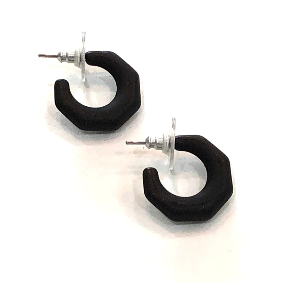 Kit Hoop Earrings Black Kit Hoops