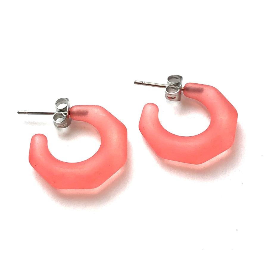 Kit Hoop Earrings Coral Kit Hoops