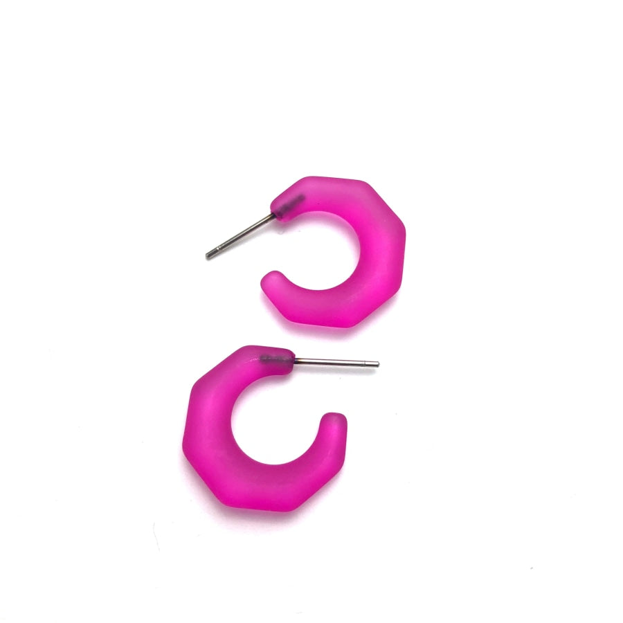 Kit Hoop Earrings Hot Pink Kit Hoops