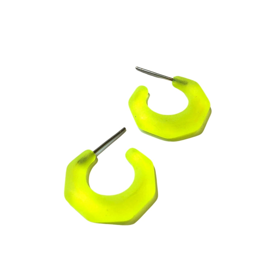 Kit Hoop Earrings Neon Yellow Kit Hoops