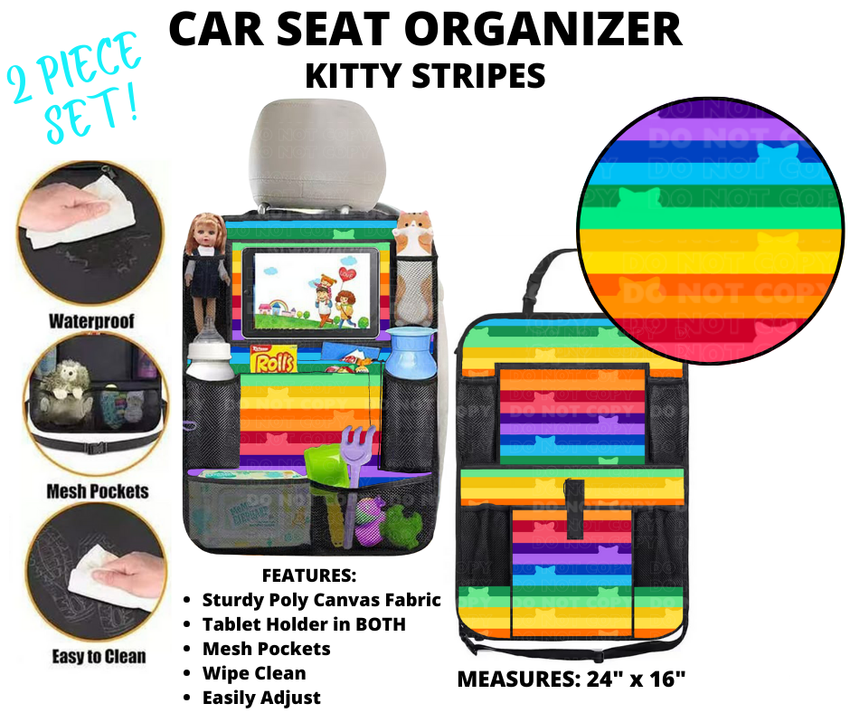 Preorder Custom 2-Piece Car Seat Organisers - Closes 2 Jan - ETA mid Apr 2025