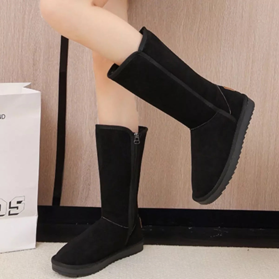 Knee-High Boots with Zipper Apparel and Accessories