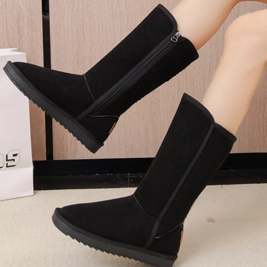Knee-High Boots with Zipper Apparel and Accessories