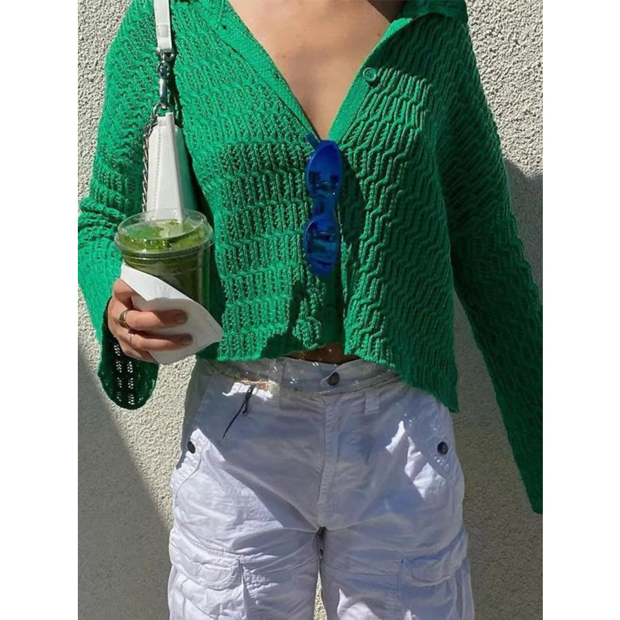 Knit Button-Down Cardigan Apparel and Accessories