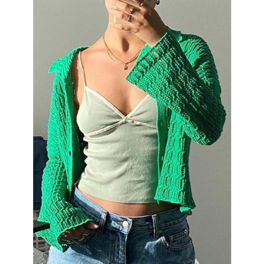 Knit Button-Down Cardigan Apparel and Accessories