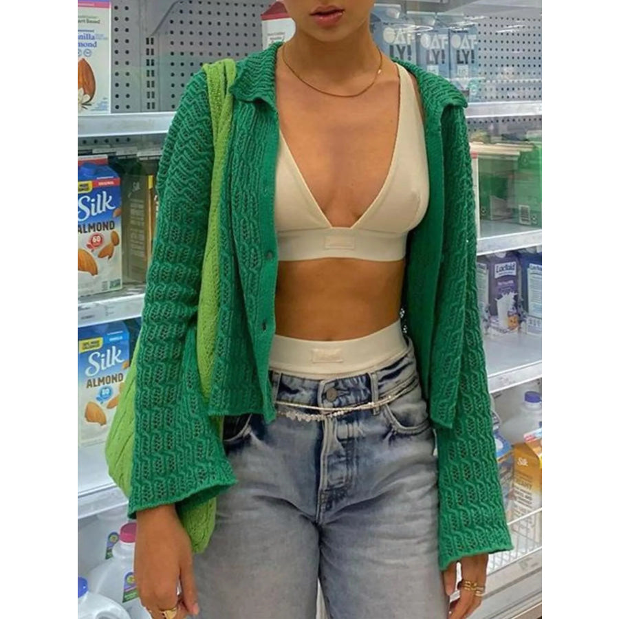 Knit Button-Down Cardigan Apparel and Accessories