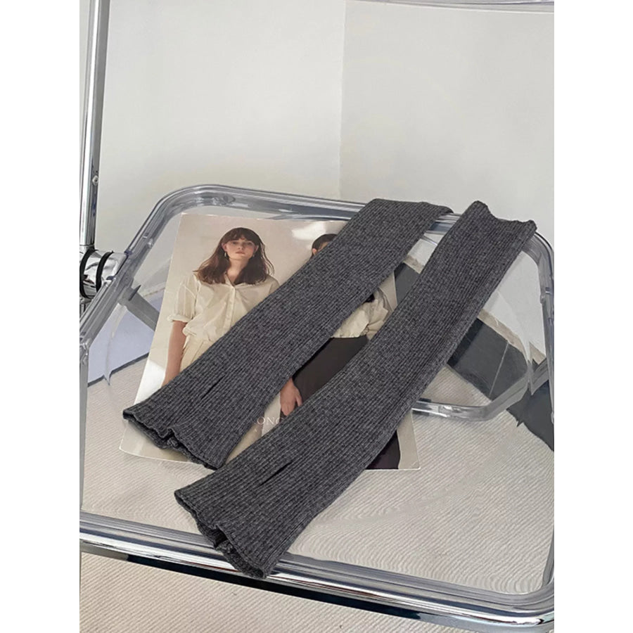 Knitted Arm Warmer Gloves Dark Gray / One Size Apparel and Accessories