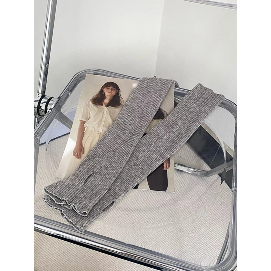 Knitted Arm Warmer Gloves Light Gray / One Size Apparel and Accessories