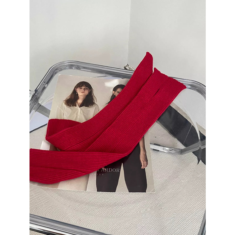 Knitted Arm Warmer Gloves Red / One Size Apparel and Accessories
