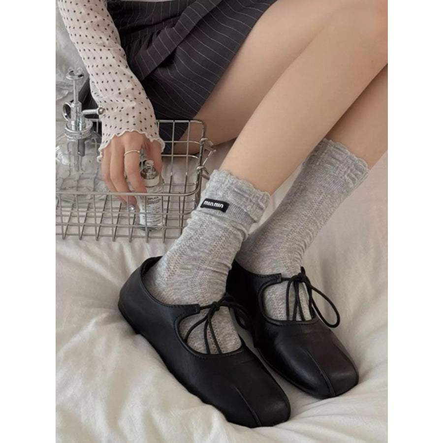 Knitted Crew Socks Light Gray / One Size Apparel and Accessories