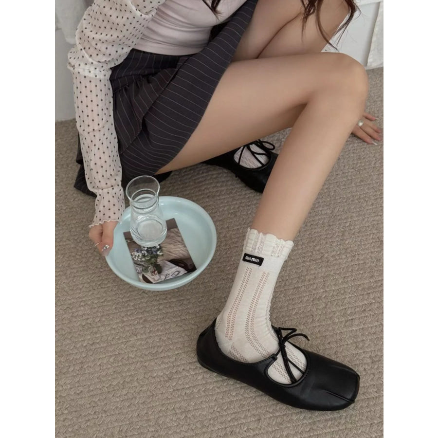 Knitted Crew Socks White / One Size Apparel and Accessories