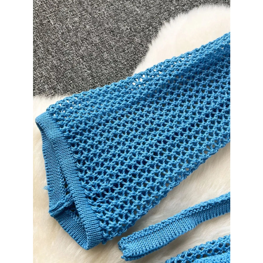 Knitted Crop Top and Slit Skirt Set Apparel and Accessories