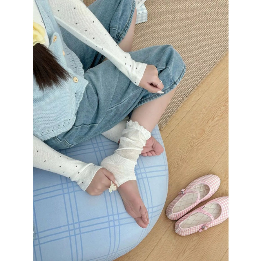 Knitted Half Sole Socks White / One Size Apparel and Accessories