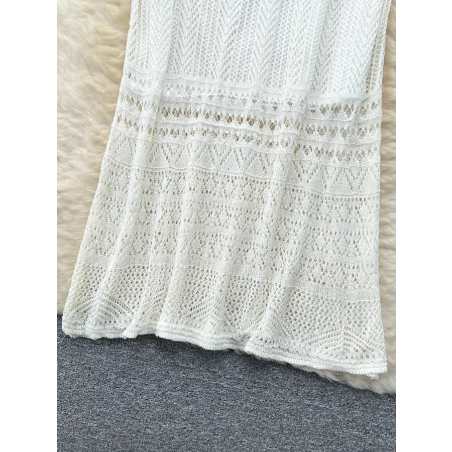 Knitted Hollow Out Maxi Skirt Apparel and Accessories