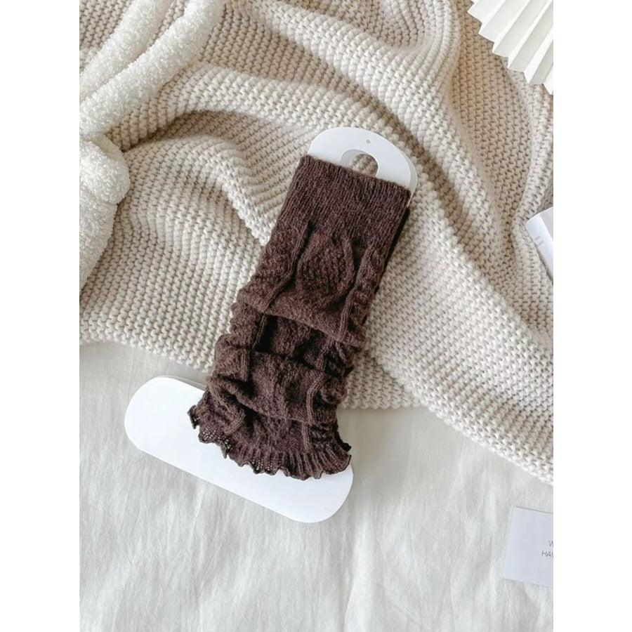 Knitted Leg Warmers Coffee / One Size Apparel and Accessories