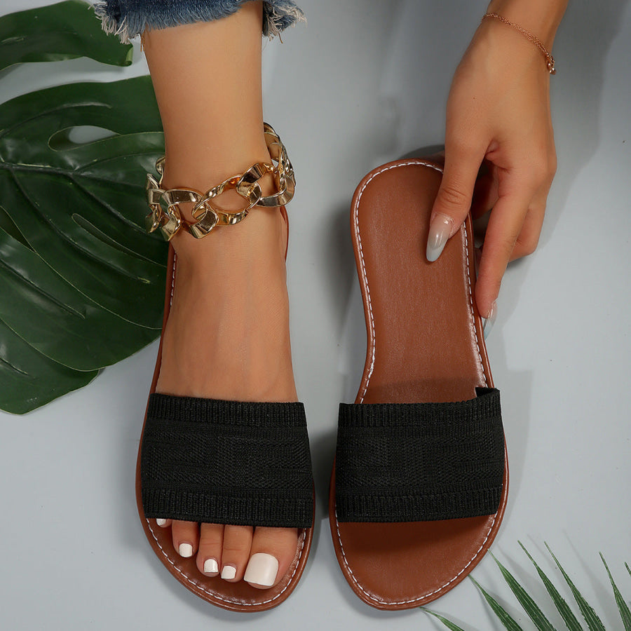 Knitted Open Toe Flat Sandals Apparel and Accessories