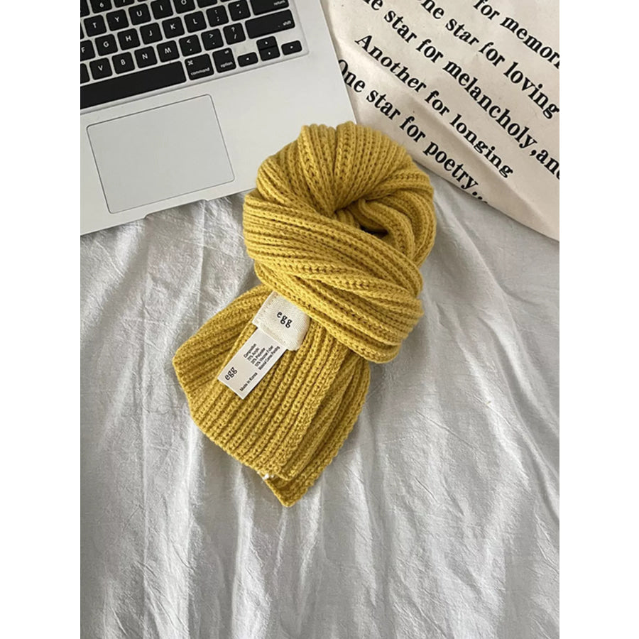 Knitted Ribbed Scarf Ginger Yellow / ONESIZE Apparel and Accessories