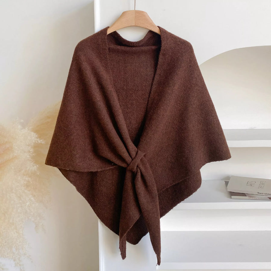 Knitted Solid Color Scarf Shawl Brown / One Size Apparel and Accessories