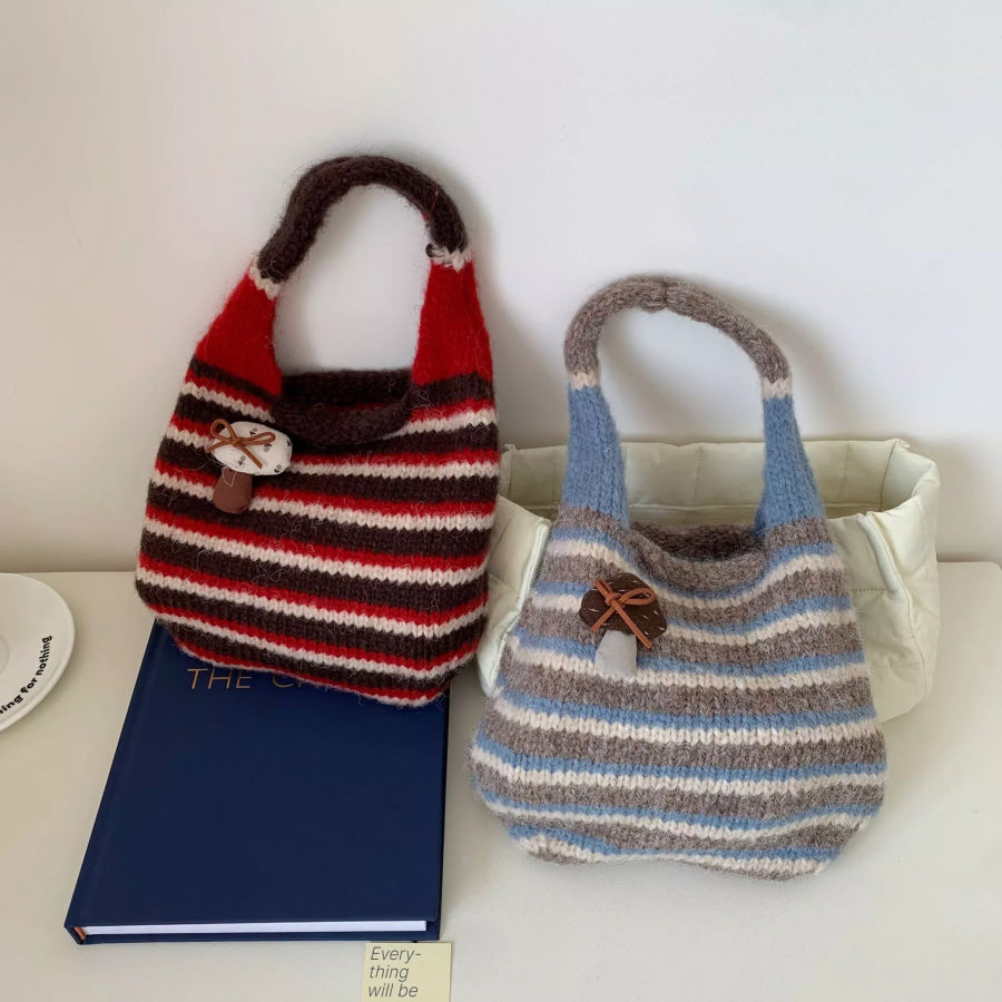 Knitted Striped Handbag Apparel and Accessories
