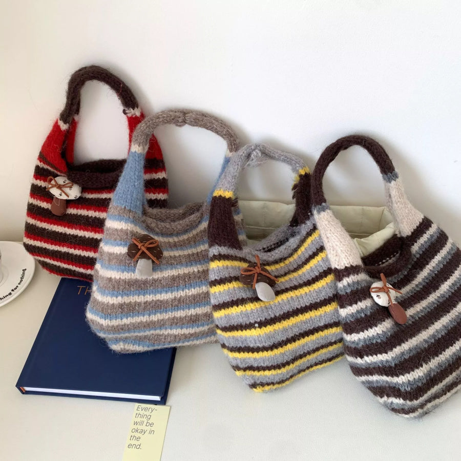 Knitted Striped Handbag Apparel and Accessories