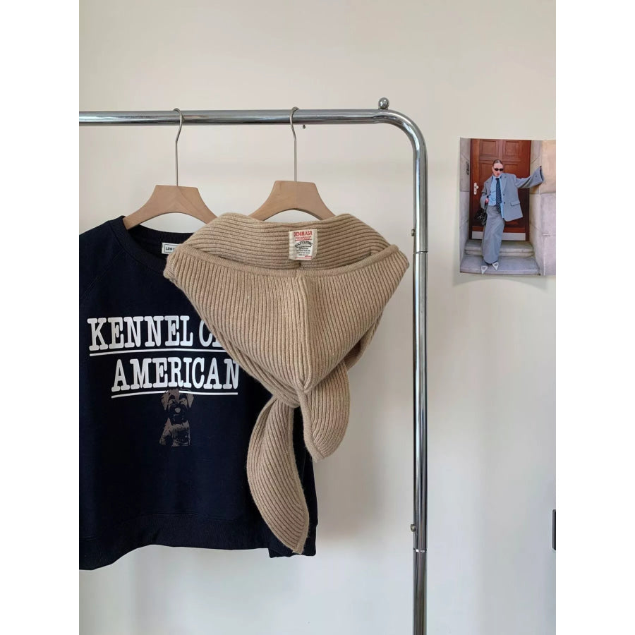 Knitted Warmer Scarf Hat Khaki / ONESIZE Apparel and Accessories