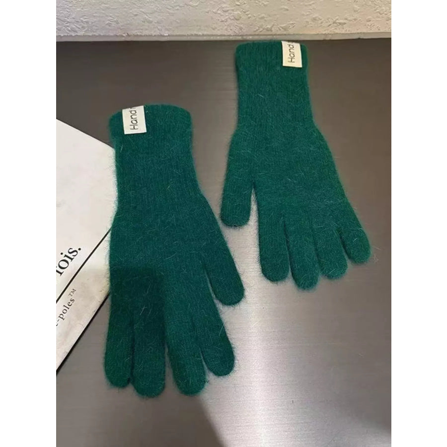 Knitted Winter Gloves Dark Green / ONESIZE Apparel and Accessories