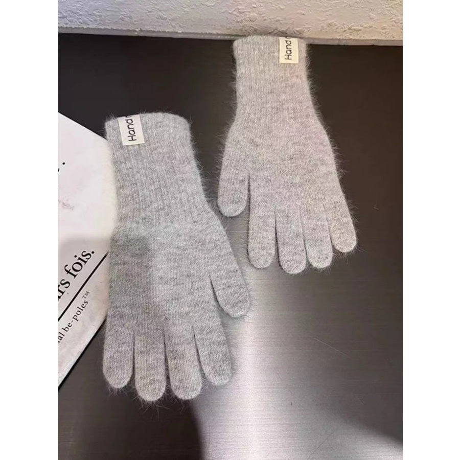 Knitted Winter Gloves Light Gray / ONESIZE Apparel and Accessories