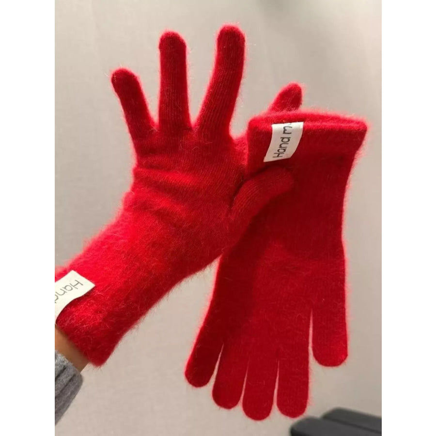 Knitted Winter Gloves Red / ONESIZE Apparel and Accessories