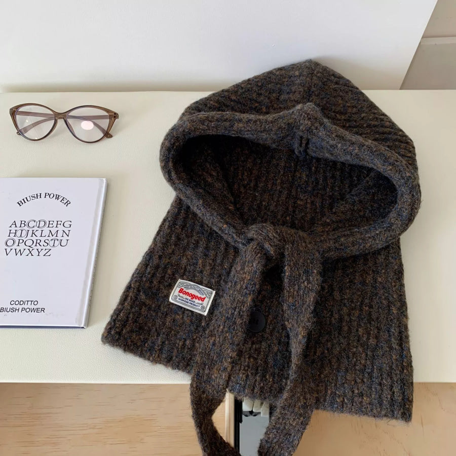 Knitted Winter Scarf Hat Dark Brown / One Size Apparel and Accessories