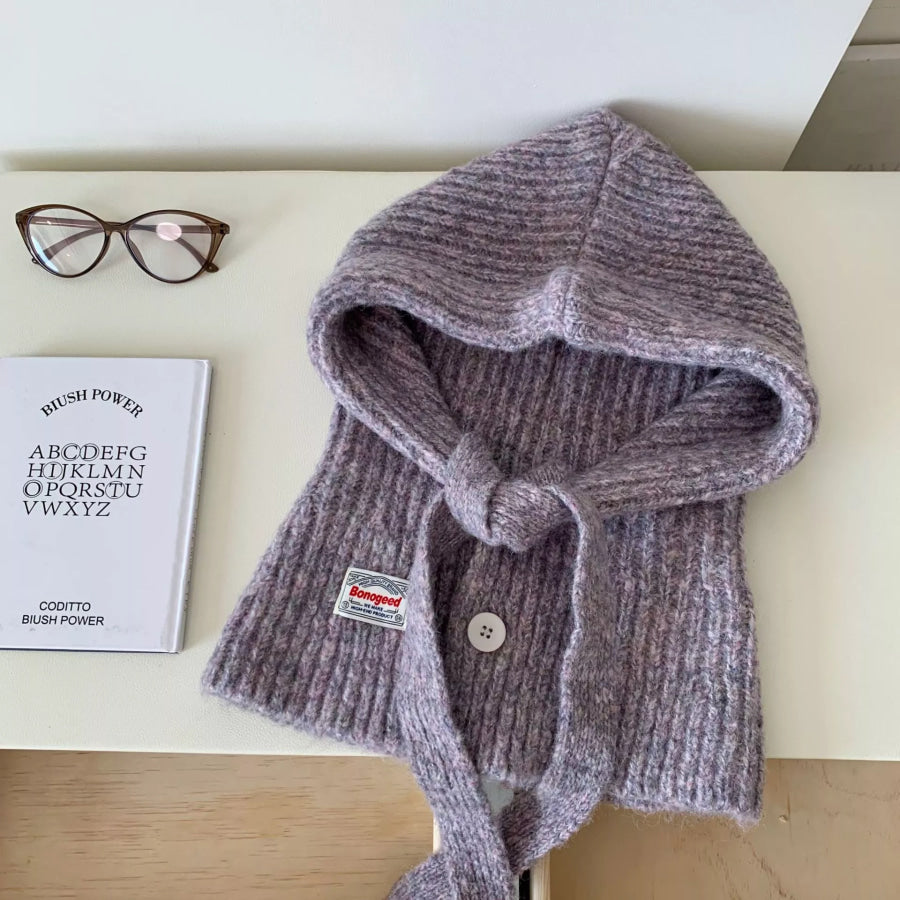 Knitted Winter Scarf Hat Lavender / One Size Apparel and Accessories