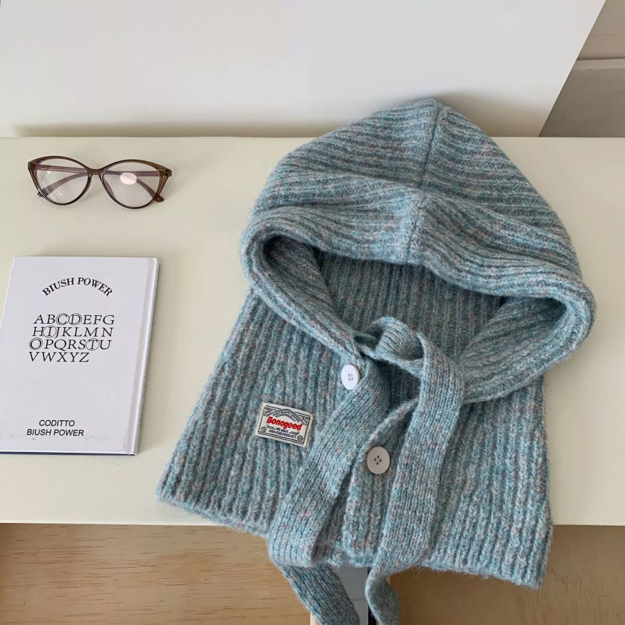 Knitted Winter Scarf Hat Light Blue / One Size Apparel and Accessories