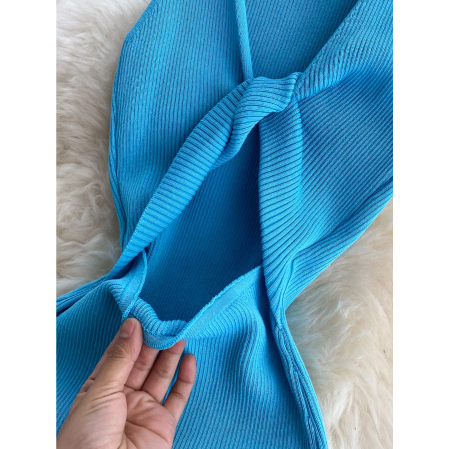 Knot Back Sleeveless Knit Bodycon Midi Dres Apparel and Accessories