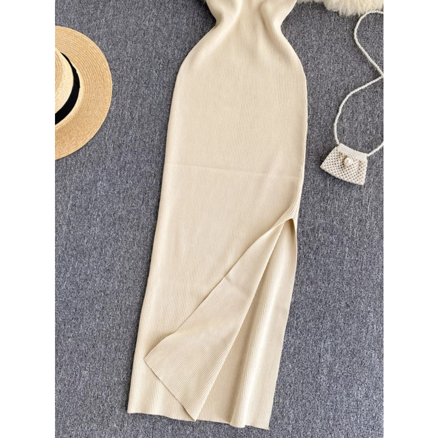 Knot Back Sleeveless Knit Bodycon Midi Dres Apparel and Accessories