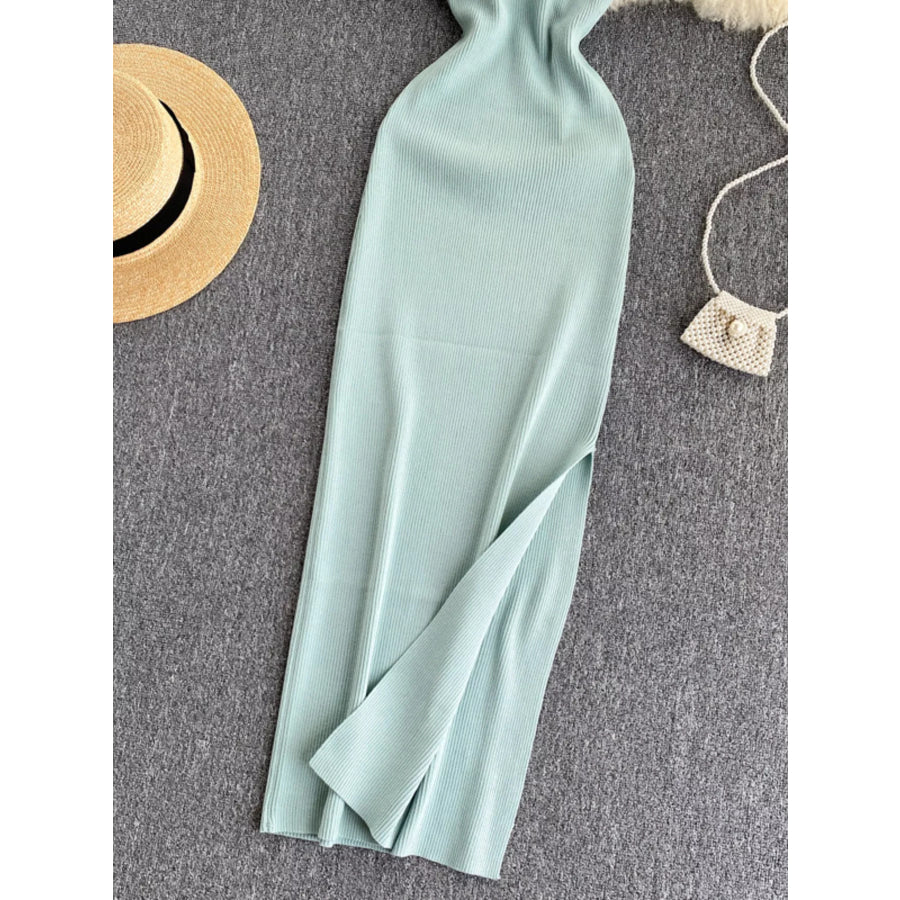 Knot Back Sleeveless Knit Bodycon Midi Dres Apparel and Accessories