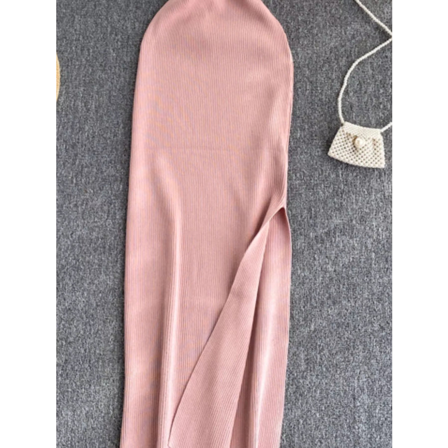 Knot Back Sleeveless Knit Bodycon Midi Dres Apparel and Accessories