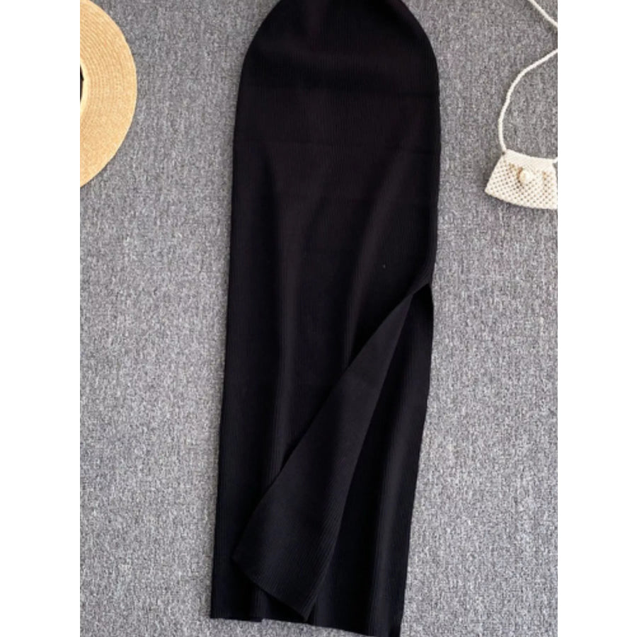 Knot Back Sleeveless Knit Bodycon Midi Dres Apparel and Accessories