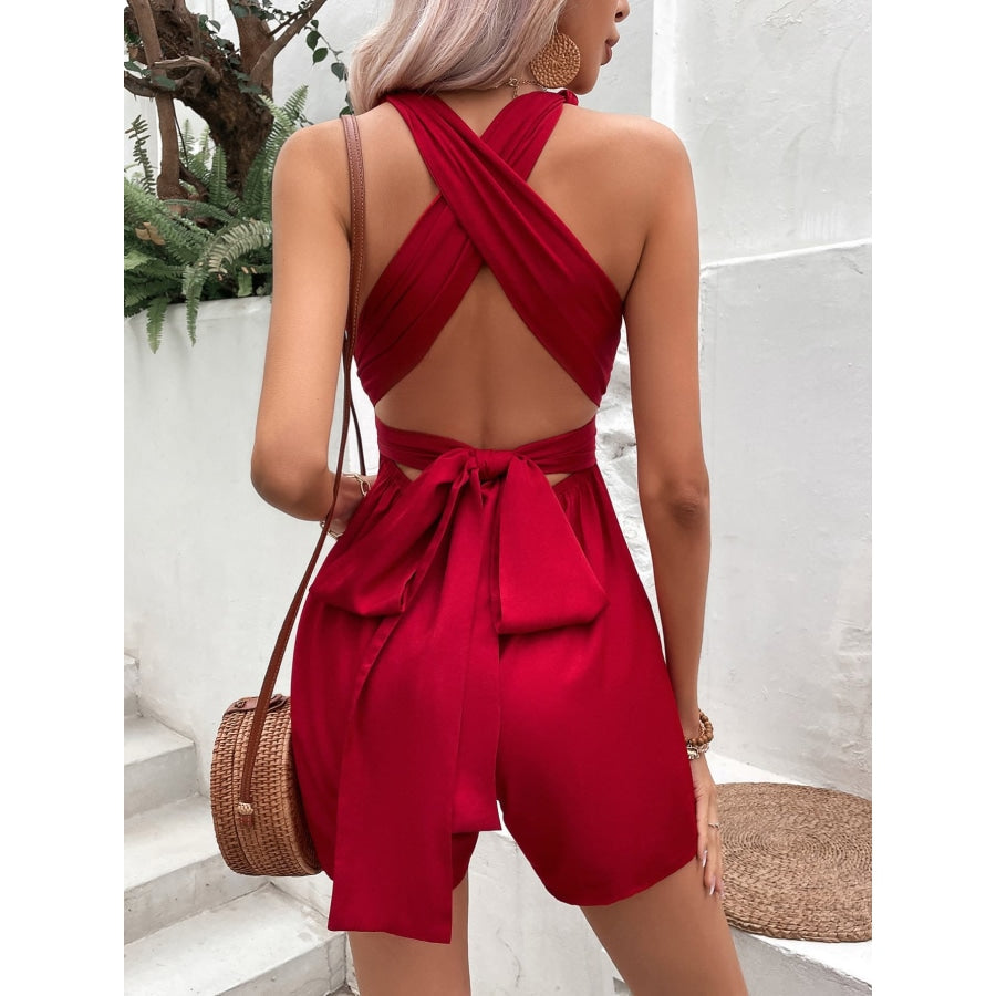 Knot Detail Tie Back Romper