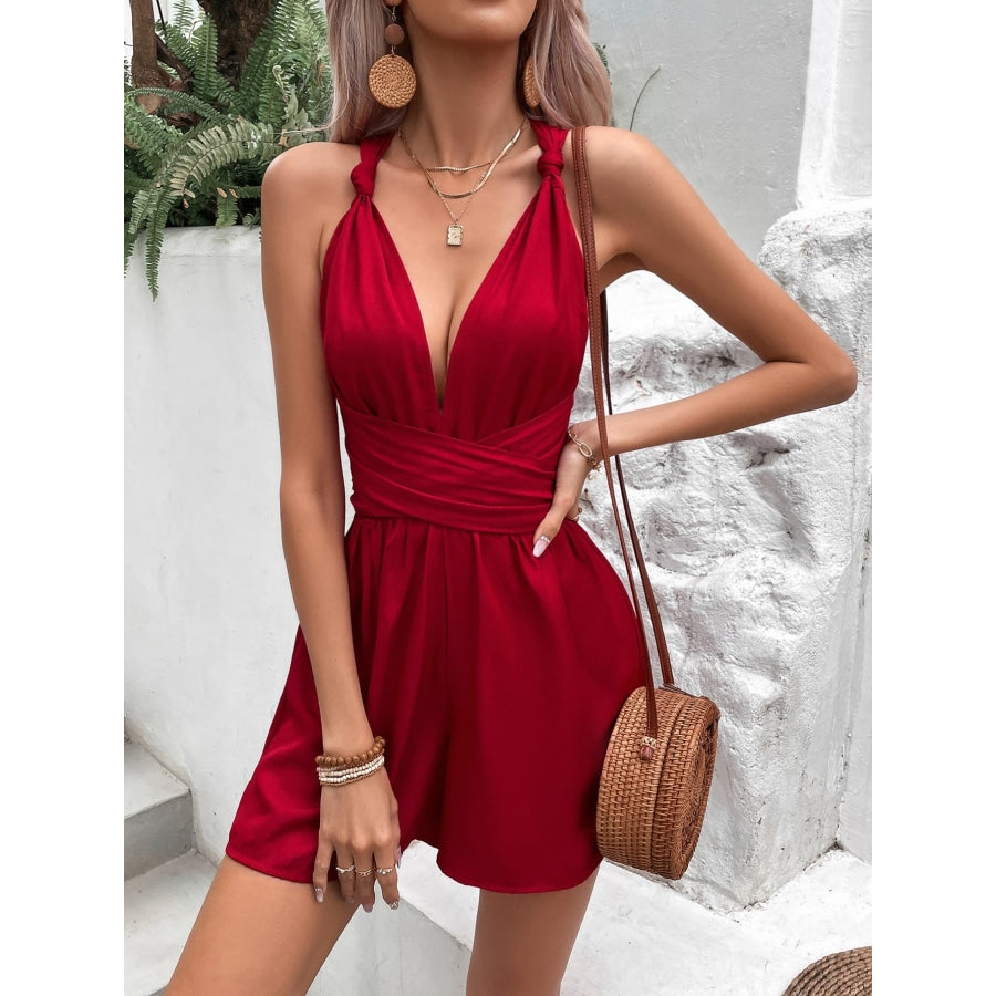 Knot Detail Tie Back Romper