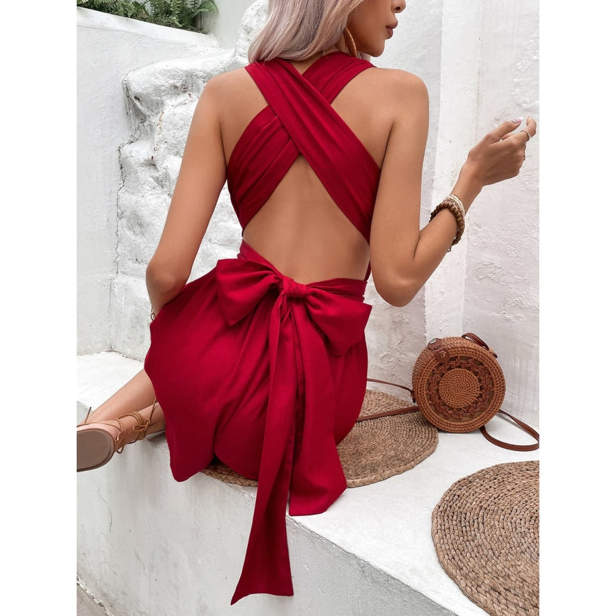 Knot Detail Tie Back Romper