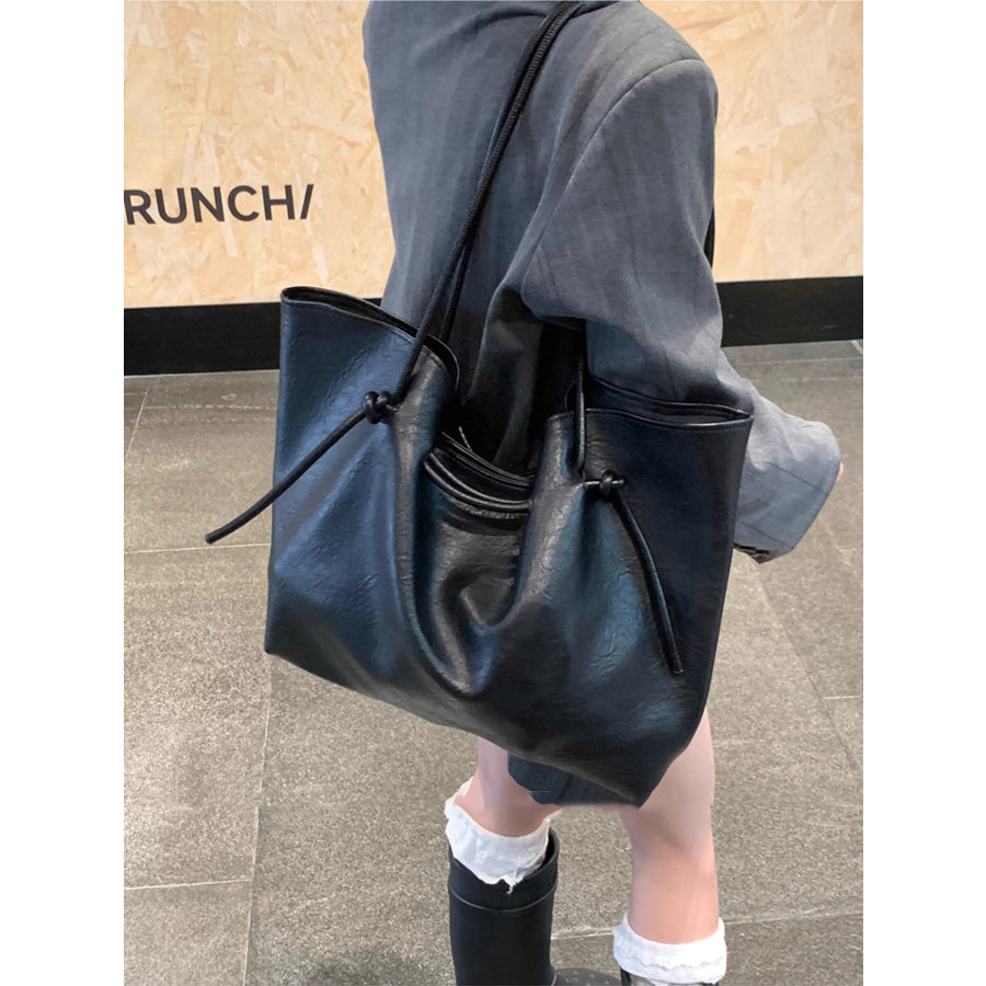 Knot-Detail Tote Bag Black / One Size Apparel and Accessories