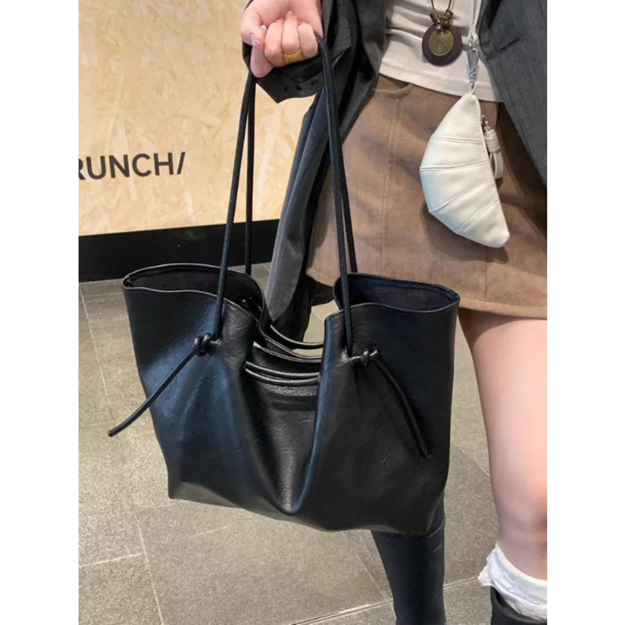 Knot-Detail Tote Bag Black / One Size Apparel and Accessories
