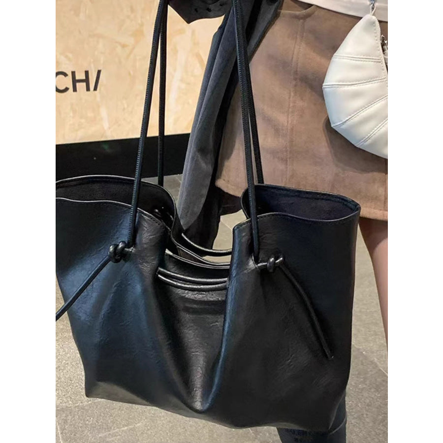 Knot-Detail Tote Bag Black / One Size Apparel and Accessories