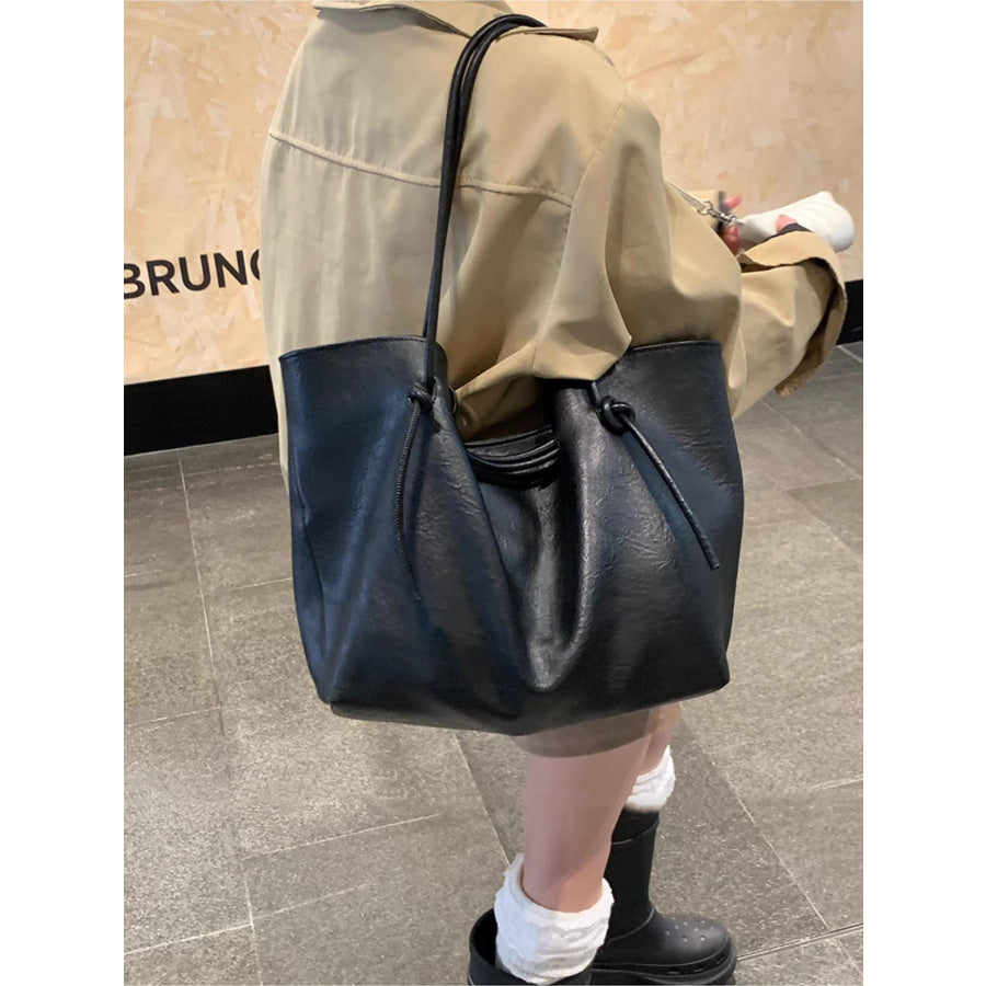 Knot-Detail Tote Bag Black / One Size Apparel and Accessories