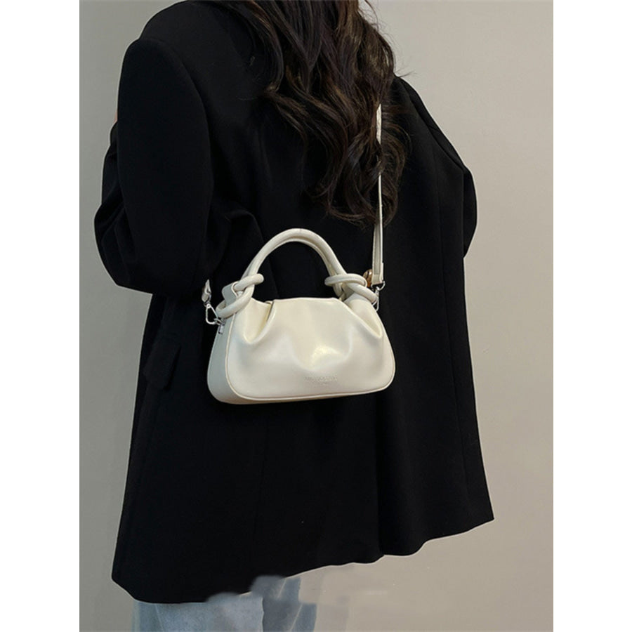Knot Handle Ruched Crossbody Bag Apparel and Accessories