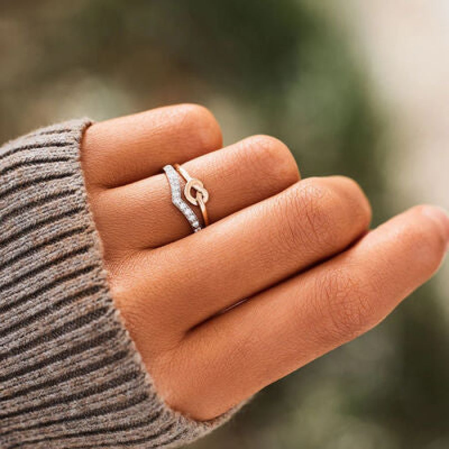 Knotted Heart Shape Inlaid Zircon Ring Apparel and Accessories