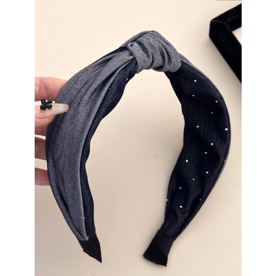 Knotted Polyester Wide Headband Dark Gray / One Size Apparel and Accessories