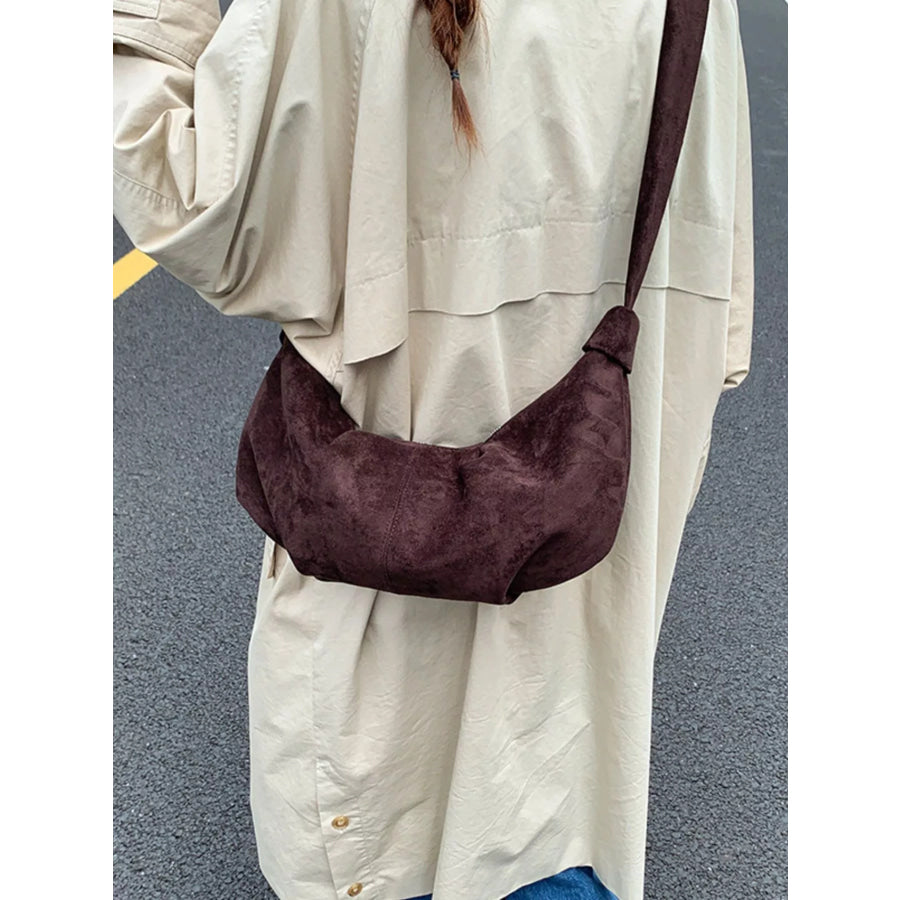 Knotted Strap Crescent Crossbody Bag Apparel and Accessories