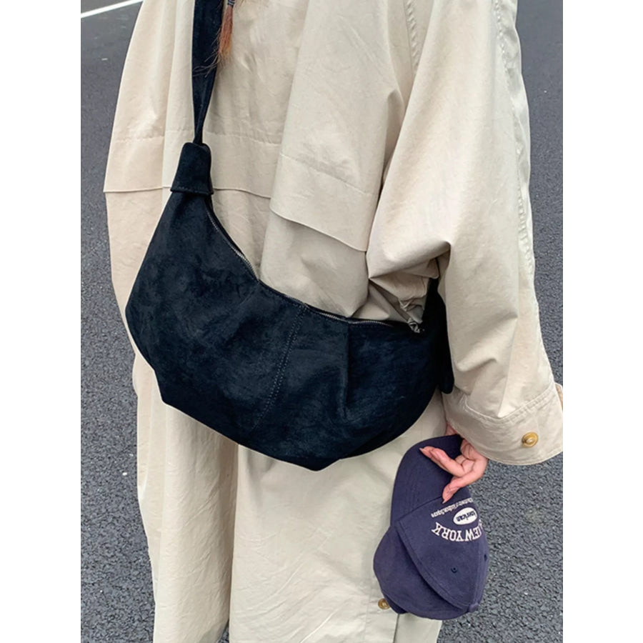 Knotted Strap Crescent Crossbody Bag Apparel and Accessories